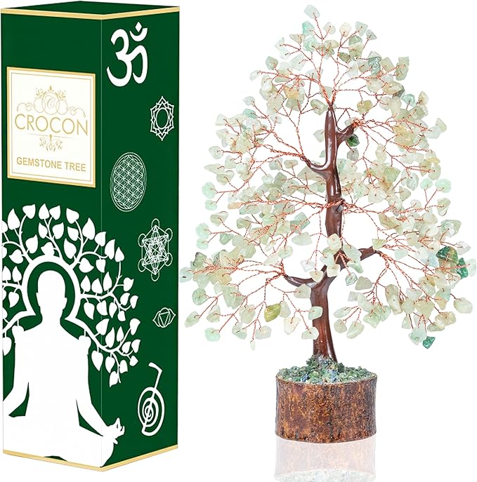 Green Jade Crystals Tree of Life Decor for Healing Crystals Spiritual Gift Sage Green Office & Room Decor House Warming Gifts New Home Decor Feng Shui Birthday Gifts for Women & Men