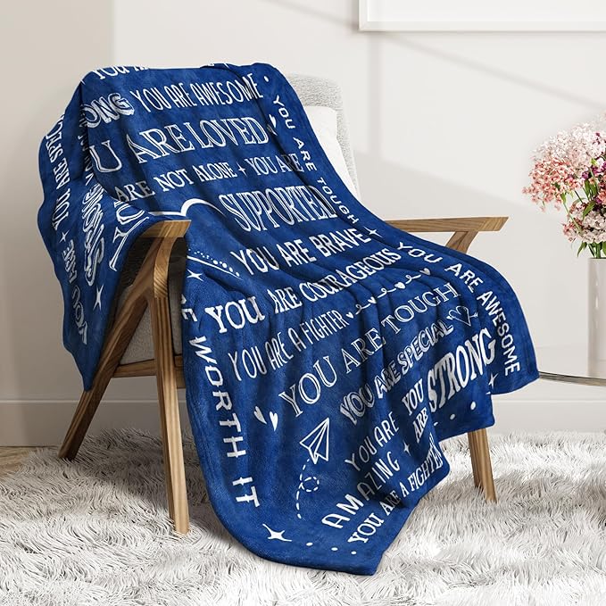 Blanket Gifts for Women or Men - Inspirational Get Well Blanket | Feel Better After Surgery Gifts for Him Her, Thinking of You Gift for Dad Son Friend Brother Coworker, 60'' x 50''