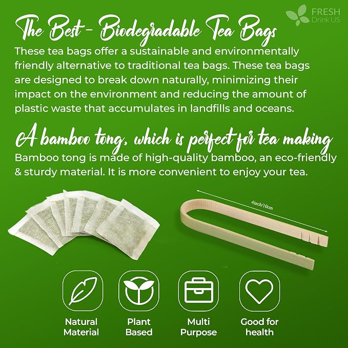 FreshDrinkUS, Premium 135 Moringa Tea Bags, 100% Natural & Pure, Herbal Tea, Made with Natural Materials-Corn Fiber Tea Bags, Sugar/Gluten Free. Rich in Antioxidants and Vitamins.
