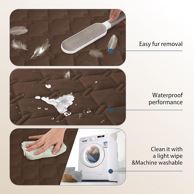 gogobunny 3X Stronger Waterproof Pet Blanket, Scratch Proof Furniture Protector for Dogs Cats, Reversible Cover 30x90 Inch, Dark Chocolate