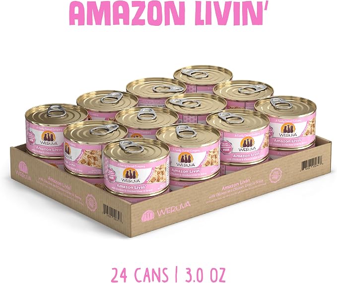 Weruva Classic Cat Food, Amazon Livin' with Chicken Breast & Chicken Liver in Gravy, 3oz Can (Pack of 24)