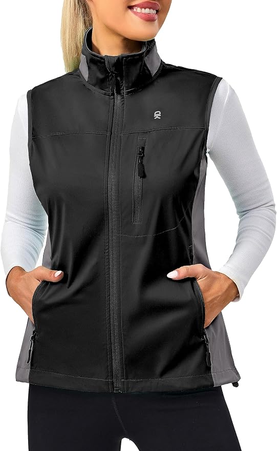 Little Donkey Andy Women's Lightweight Vest Windproof Sleeveless Jacket | Cycling Windproof Vest, Water-Repellent Stretch Shell, Lightweight Tennis Running Outerwear, Golf Hiking Workout Sleeveless