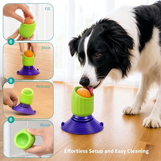 Freezable Dog Licking Toy Set with Suction Cup & Silicone Treat Mold