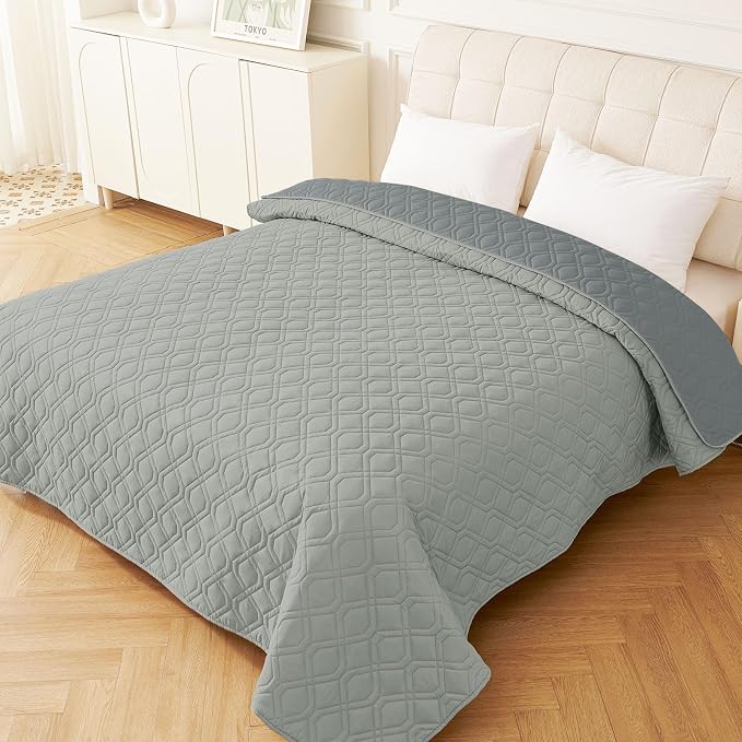 Waterproof Dog Bed Blanket - Soft Pet Blanket & Sofa Cover for Dogs | Reversible Washable Furniture Protector, Couch Covers for Pets (52x82 Inch, Grey/Dark Grey)