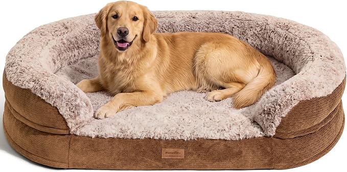 FUKUMARU X-Large Thickened Dog Couch Bed, Orthopedic, Waterproof & Washable | Heavy Duty Dog Sofa with 4" Extra-Thick Egg-Crate Foam, Relieves Joint Pressure, Fully Removable, Fits Extra-Large Dogs