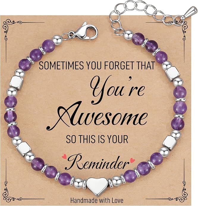 TONY & SANDY Tiny Beaded Bracelets for Women, Sometimes You Forget You're Awesome Gift, Unique Gifts for Women, Mom, Daughter, Wife, Coworker, Best Friend, Bestie, Granddaughter