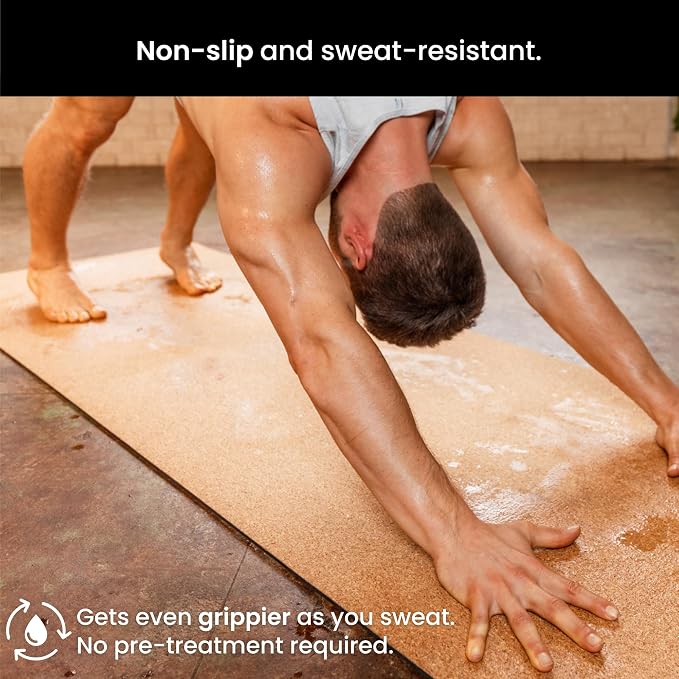 Luxury Cork Yoga Mat - Non Slip, Extra Thick Grip. Thicker, Longer, and Wider for More Comfort and Support. Tough Enough For Hot Yoga. Natural, Non Toxic, and Eco Friendly. Optional Alignment Lines.