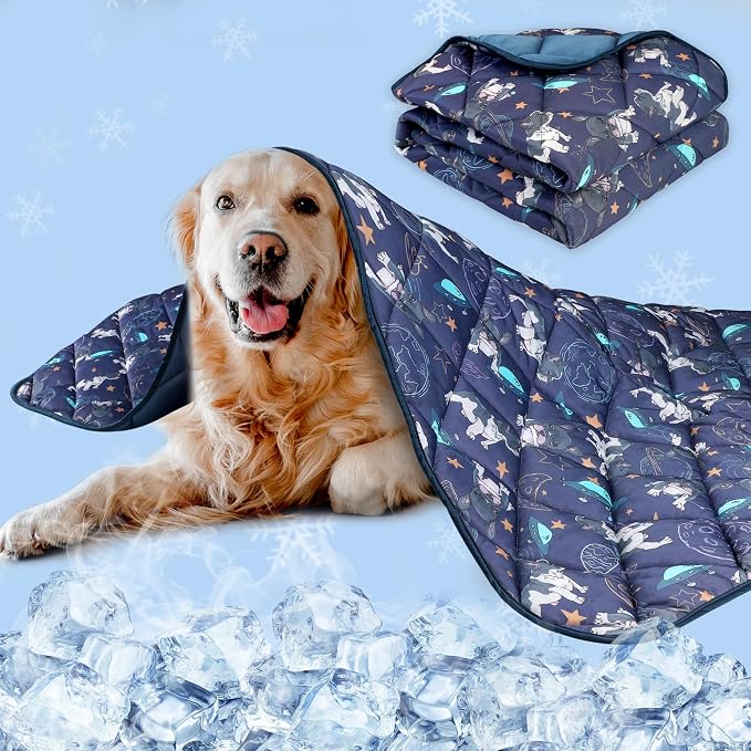 Premium Cooling Mat for Large Dogs - Washable Dog Cooling Throw Blanket，Durable Self Cooling Pet Mat for Cat, Soft Summer Blanket for Hot Weather, 28''x40''