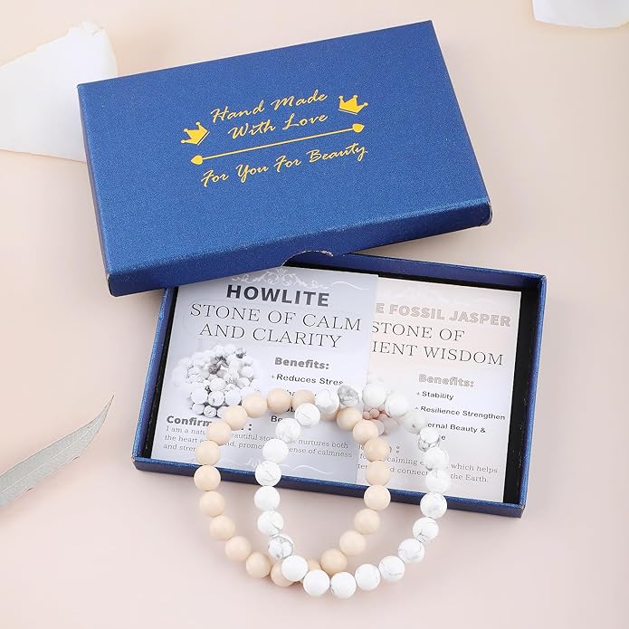 NCB 2.3-Piece 4mm Natural Crystal Gemstone Stretch Bracelets – Handmade Reiki Energy Healing Jewelry for Meditation,Yoga, Unisex
