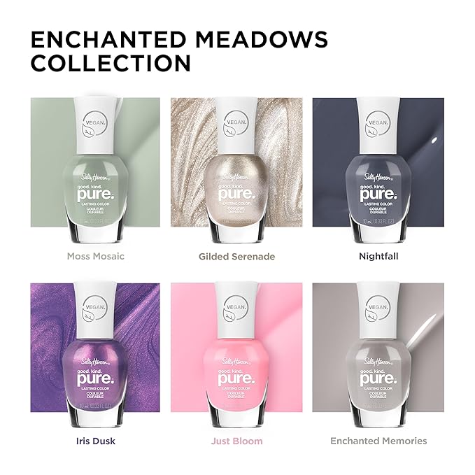 Sally Hansen Good. Kind. Pure. Nail Polish | Plant-Based, Vegan, 16-Free Formula | Opaque, Shiny | 288 Just Bloom | Bright Mauve Nail Color
