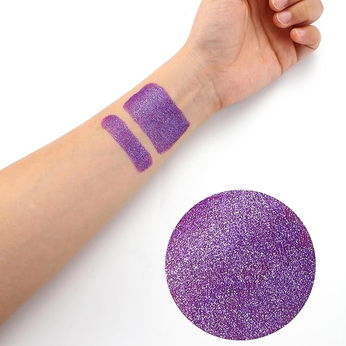 CCbeauty Purple Glitter Eye Black Stick for Baseball Football Softball Lacrosse Sport Accessories, Anti-Glare Eyeblack, Waterproof Face Paint, Last All Game, Smooth Application, High Pigmented Color