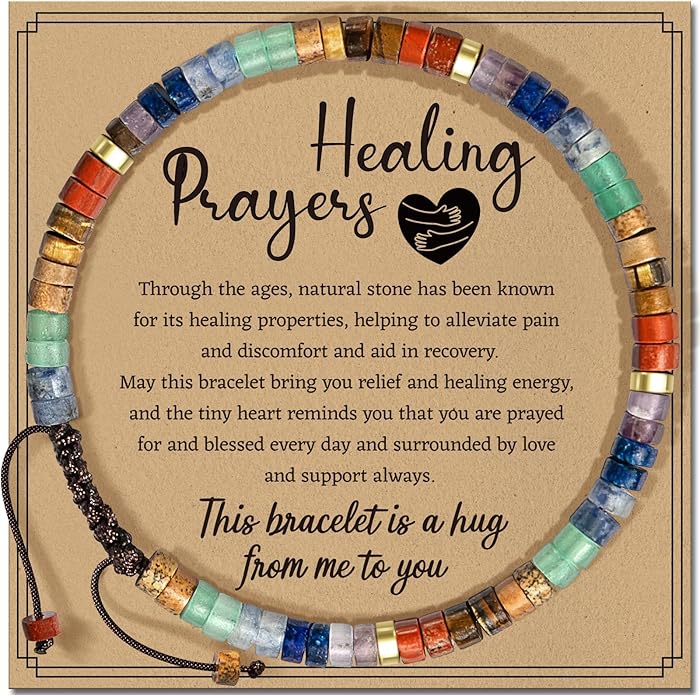 Inspirational Gifts Bracelets for Women: Valentines Mothers Day Birthday Gifts for Women Friends Sister Mom - Healing Natural Stone Beads Bracelets Thinking of you Get Well Soon Gift for Women