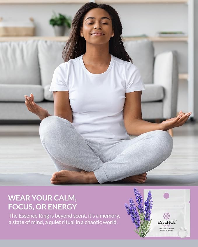 HONÉ Essence Wearable Aromatherapy Nasal Diffuser – Lavender Essential Oil Nose Ring Silicone Inhaler for Stress & Mood Support - Made in USA & Travel-Friendly (3 Pack)