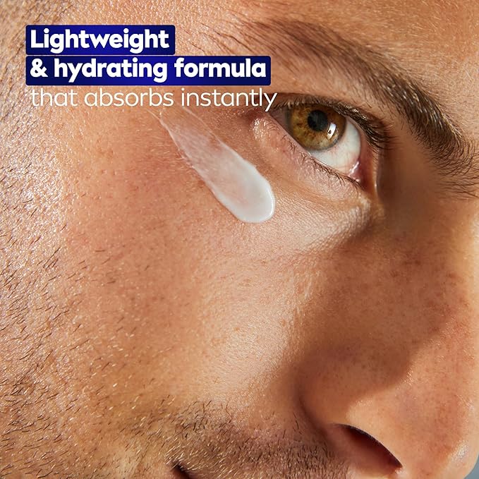 NIVEA MEN Age Defense Eye Cream with Hyaluronic Acid,24-Hour Hydrating Under Eye Cream for Men Helps Reduce Look of Crow's Feet,Fine Lines and Dark Circles,0.5 Fl Oz Tube,(Pack of 2)