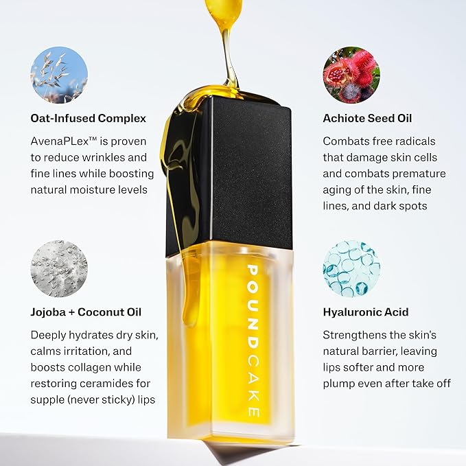 POUND CAKE Cake Theory: Lip Tone Equalizing Oil | For Enhanced Lip Color | Hydrating and High-Shine Blurring Lip Oil with Yellow Tint | Clean, Vegan, and Moisturizing Formula – 0.23 oz, Melted Butter