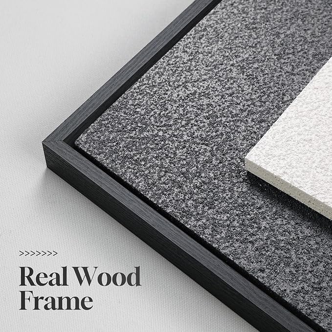 3D Textured Framed Black and White Abstract Wall Art Set of 3, 16x24 In | Solid wood frames, raised circles lines and blocks, modern minimalist wall decor for bedroom living room and dining room
