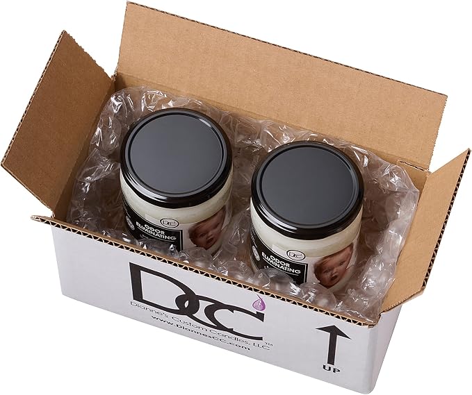 Baby Powder Two Pack Odor Eliminating Highly Fragranced Candle - Eliminates 95% of Pet, Smoke, Food, and Other Smells Quickly - Up to 80 Hour Burn time - 12 Ounce Premium Soy Blend