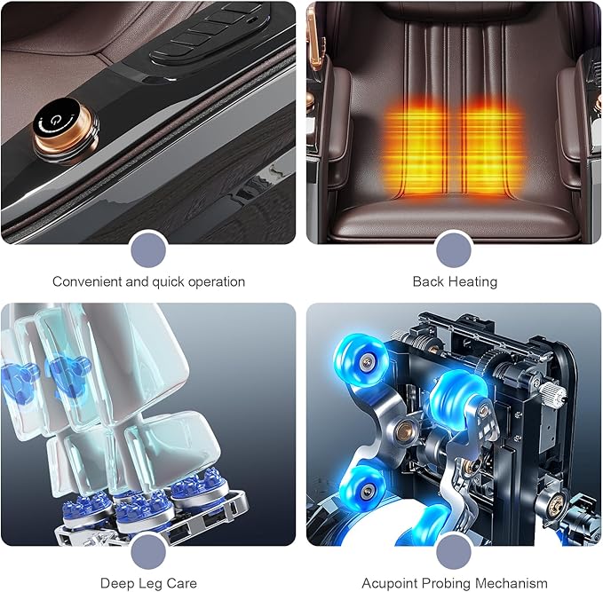 4D Full Body Massage Chair with Dual SL Tracks - Zero Gravity Recliner, AI Body Scan & Foot/Calf Rollers for Home Office Deep Sleep Relaxation (Black)