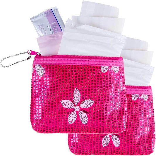 First Period Kit To-go! - Organic Biodegradable Tween Pads & Liner - Period Bags for Teen Girls for School - Period Pouch & Teen Pads for Girls Ages 11-14, Teen Pads for Periods - Pads for Teens Girls