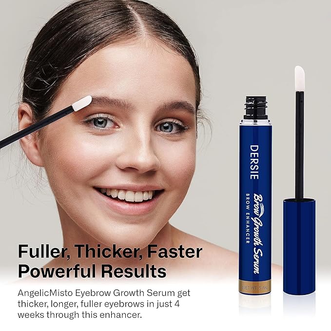 Dersie Eyebrow Growth Serum Rapid: for Thicker Brows in 4 Weeks (Pack of 2), Blue