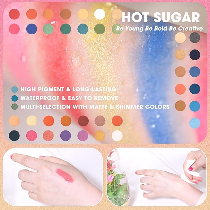 Hot Sugar Makeup Kit for Teens with Train Case, Portable Beginner Makeup Gift Set, Makeup Beauty Kit for Girls (Pink)