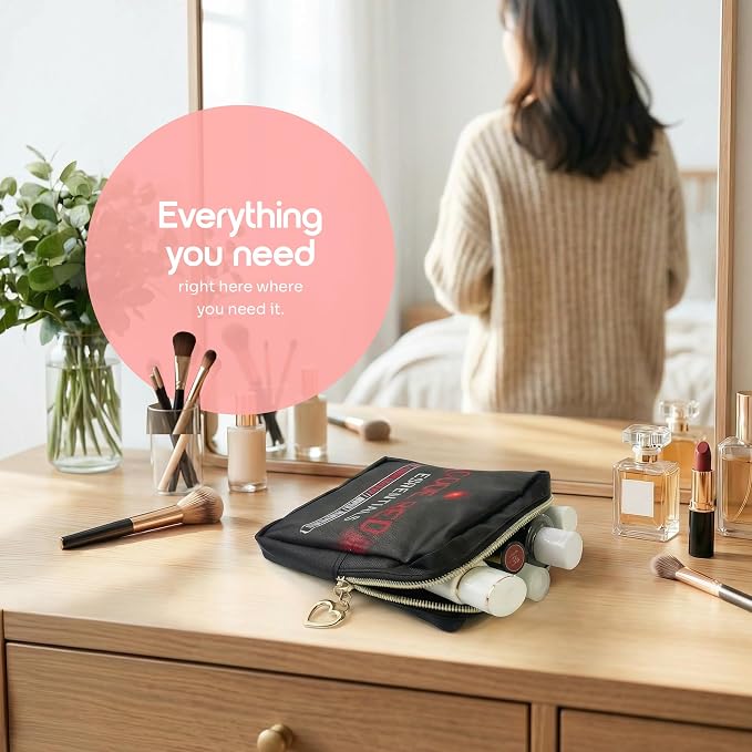 Period Bag – Compact Discreet Tampons & Pad Pouch with Waterproof Lining, Cute & Stylish Period Pouches