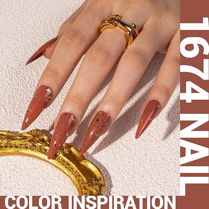MelodySusie Thick Rust Red Brown Gel Nail Polish,0.5fl oz Nails Soak Off UV LED Brown Gel Polish Christmas Gift for Women Nail Art Manicure Salon DIY Nail Design Decoration at Home-1674