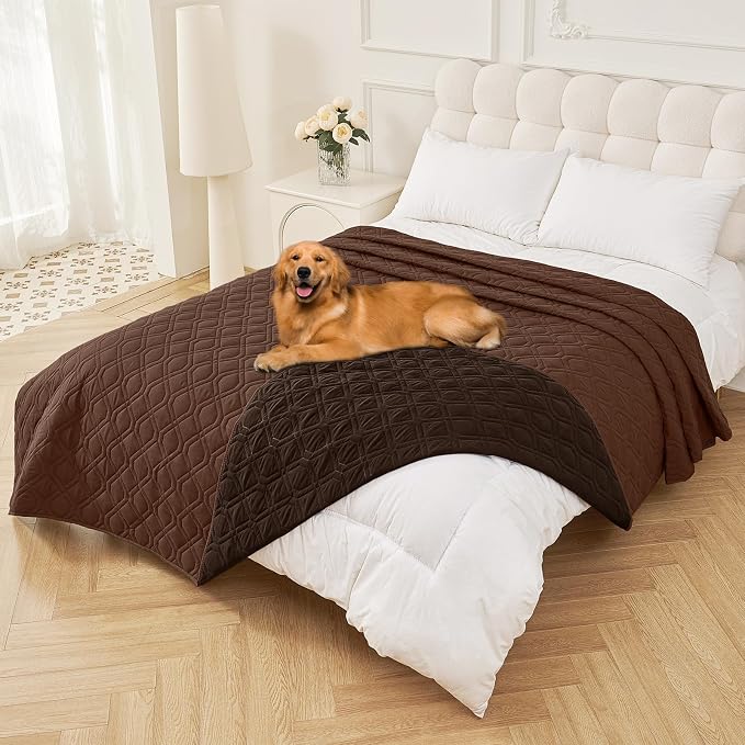 Smiry Reversible Waterproof Pet Couch Covers for Sofa | Washable Dog Couch Sofa Covers, Water Resistant Furniture Protector Slipcover, Geometric (82"x120", Brown/Chocolate)