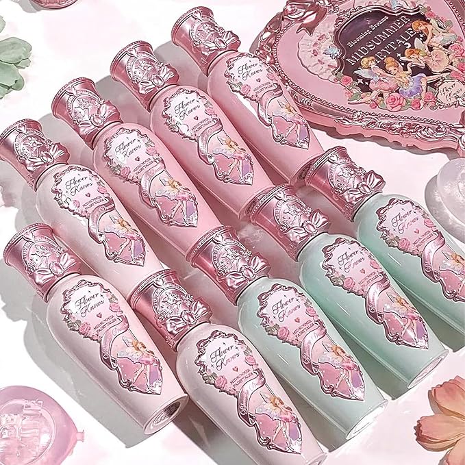 Flower Knows Midsummer Fairytales Coating Lip Lacquer,Glowy Non-Fading Lip Gloss,Hydrating Tinted Lip Oil for Girls&Women,Vegan & Cruelty Free,0.17Fl Oz(G01 Alice)