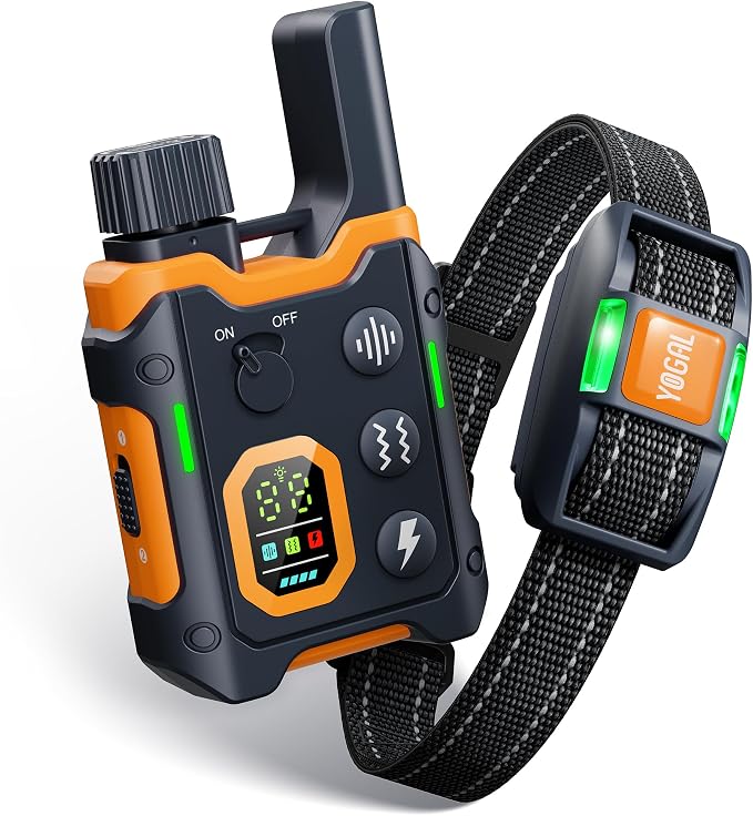Dog Shock Collar with Remote Control (5-120Lbs) - 3300ft Electric Training Collars for Dogs e-Collars Bark Anti Barking Large Medium Small, Waterproof (Orange)