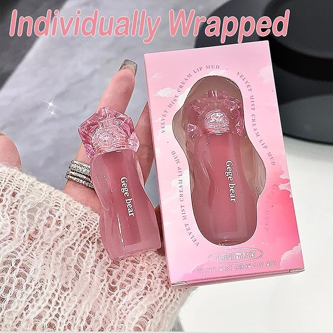 4Pcs Red Matte Liquid Lipstick Set,Long Lasting Soft Velvety Rich Color Ink Lip Cream,Lightweight Flawless Longwear Formula Nude Pink Brown Lipstick for Women