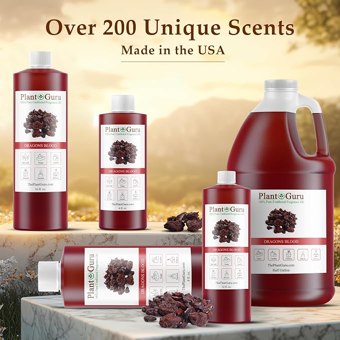 Dragons Blood Fragrance Oil 8 fl. oz. Scented Oil for DIY Soap Making, Candles, Bath Bombs, Body Butters. Used in Aromatherapy Diffusers, Burners and Warmers. Great Addition to Lotions and Creams.