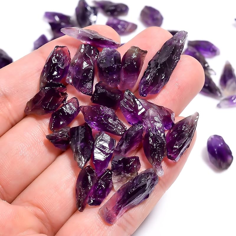 50 carats Raw Amethyst Pencil Rough Tiny Gemstone, Natural Crystals, Healing Stones, Wholesale Lot, Jewelry Making Supply, 10 to 16mm, 14 to 18pcs