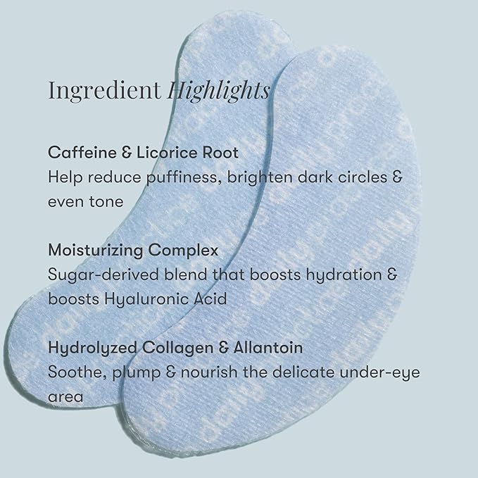 Daily Practice by Dr. B Brighten & Hydrate Under Eye Patches - Cooling Hydrogel Eye Masks for Dark Circles, Puffiness & Tired Eyes - Ophthalmologist-Created, Dermatologist-Tested (5 Pack, 1 Pair Each)