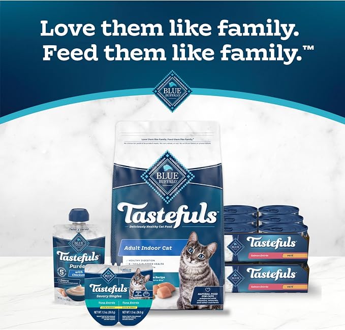 Blue Buffalo Tastefuls Salmon Paté Wet Cat Food, 3 oz, 24 ct | Real Salmon First, Paté Style, No Chicken By-Product, Corn, Wheat, or Soy