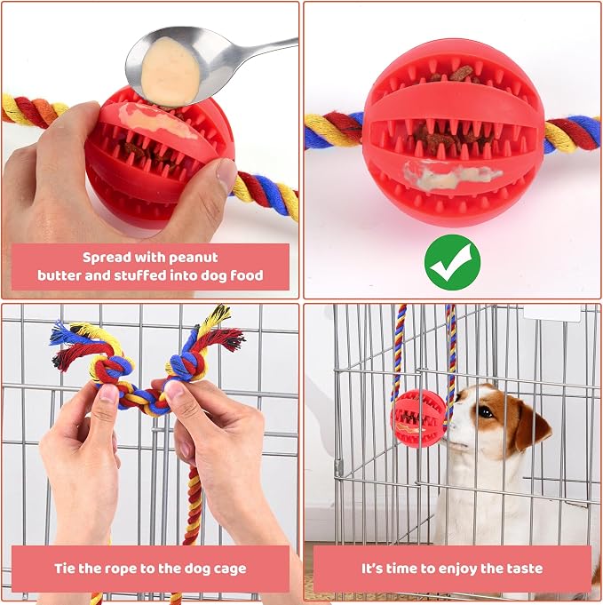 Interactive Dog Toys, Crate Training Aids for Puppies,Red