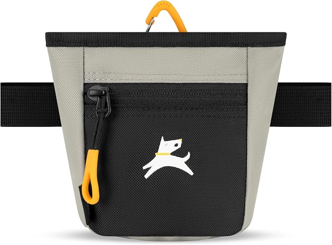 OllyDog, Goodie Treat Bag, Dog Treat Training Pouch | Magnetic Closure | 3 Ways to Wear | Hands-Free Waist Belt | Water-Resistant Recycled Vegan Fabric (Wasabi Stone)