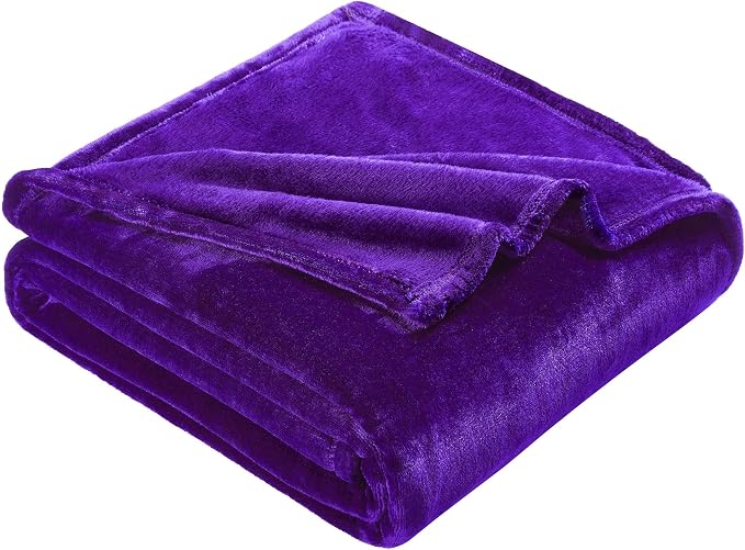 DREAMNINE Extra Large Soft Comfy Fluffy Fleece Bed Blanket King Size 90" x 108", Luxury Huge Decorative Fuzzy Blanket for Bedroom, Big Cozy Shaggy Warm Flannel Blankets for Winter Autumn Pet, Purple
