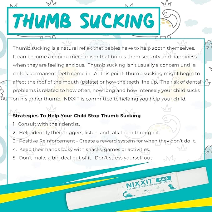 NIXXIT Nail Biting Treatment for Kids - Stop Thumb Sucking for Kids, Toddlers, Children - No Bite Nail Polish Pen - Non Glossy - Bitter Taste - Safe & Effective Solution - Paraben Free - (2 - Pack)