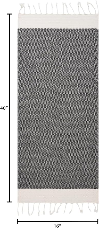 BAY LAUREL Turkish Hand Towel – Pack of 2 | Soft & Absorbent Decorative Towels for Bathroom, Hand, Face, Hair, Gym, Yoga, SPA, Kitchen & Tea (Dark Army Green, Diamond 16x40 Inches (Set of 2)