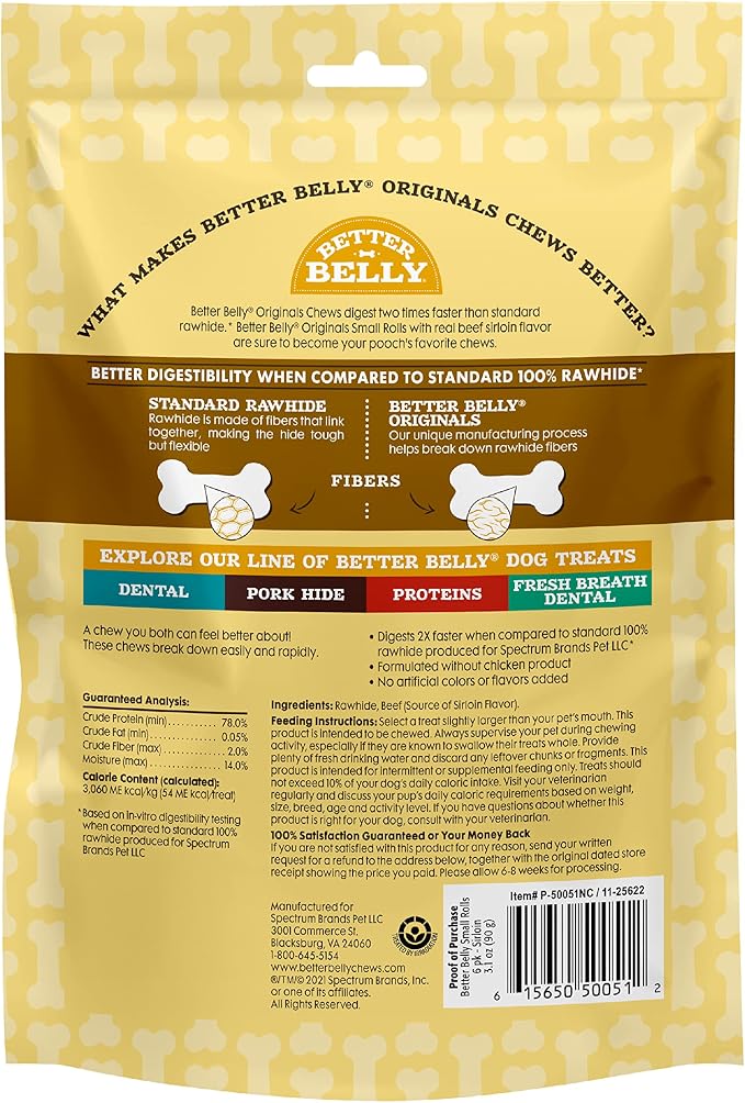 Better Belly Roll, Beef Sirloin, 3.1 Oz (Pack of 2)