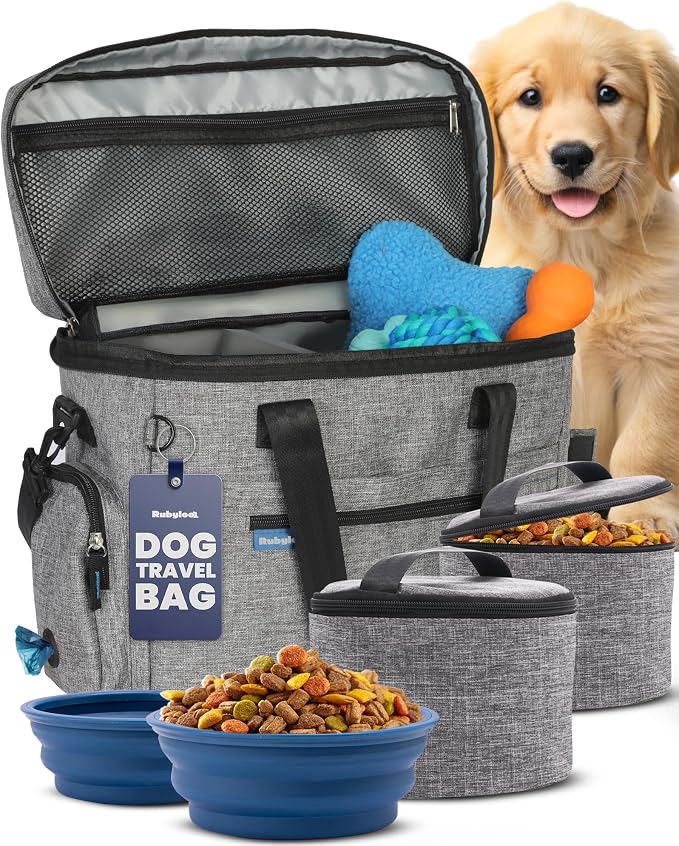 Rubyloo Original Doggy Bag™ Dog Travel Bag for Supplies with Travel Bowls