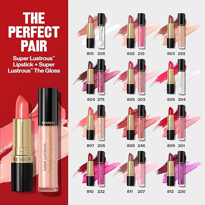 Revlon Super Lustrous Lipstick, Creamy Formula For Soft, Fuller-Looking Lips, Moisturized Feel, 809 Wild Saffron, 0.15 oz