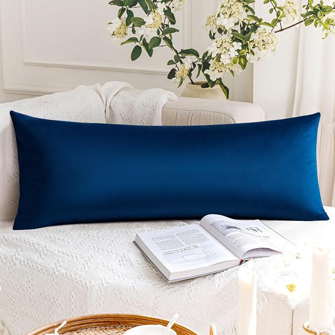 Artscope Luxury Velvet Lumbar Pillow Cover Super Soft Decorative Rectangle Throw Pillow Covers Case Cushion Covers for Sofa Couch Bedroom Car Decor 14x36 Inch Navy Blue