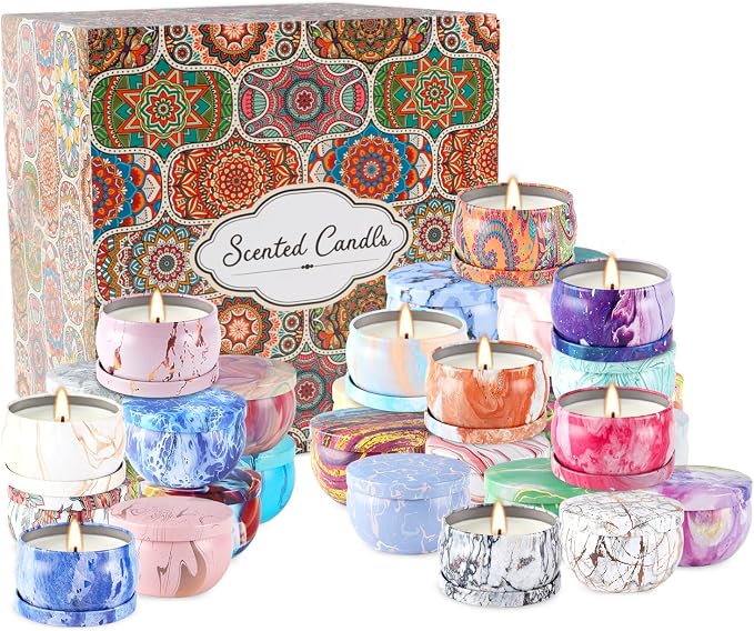 WPONSZU 36 Pack Scented Candles Gift Set for Woman, Jar Candle, 2.5 oz Soy Wax Tin Candle-Ideal Gift for Travel Home Décor
