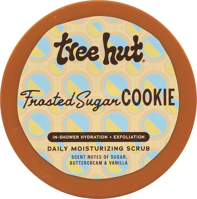 Tree Hut Frosted Sugar Cookie Daily Moisturizing Scrub, Whipped Foamy Exfoliating Body Scrub, Hydrating Formula for Soft, Glowing Skin, 15 oz