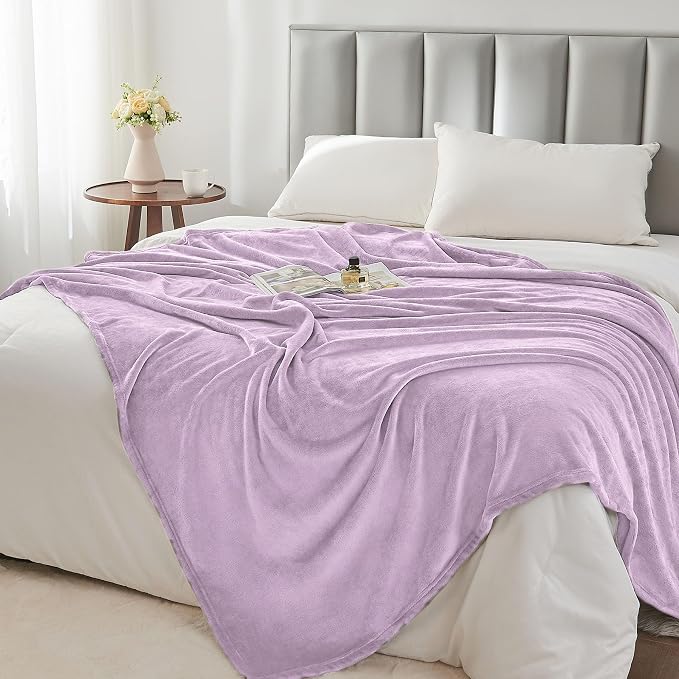 BEDELITE Fleece Blanket Soft Plush Twin Size Blanket Lilac 60"x80" | Ultra Soft Fleece, Plush Microfiber, Lightweight Warmth, All Season Comfort, Fade Resistant, Machine Washable, Couch Sofa Bed