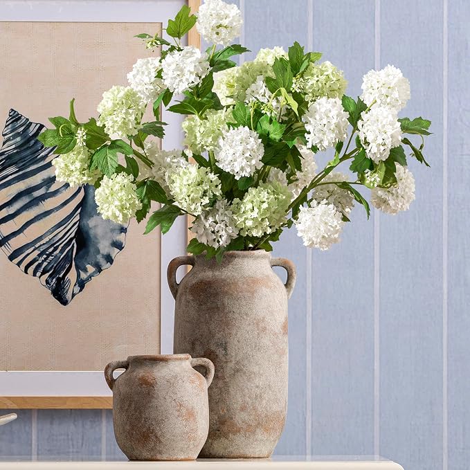 Vanselia Ceramic Flower Vase Home Table Decor Living Room Farmhouse 12 in | Large Tall White Rustic Decorative Flowers Vases Plant Modern Decoration for Kitchen Shelf Coffee Dining Centerpieces Desk