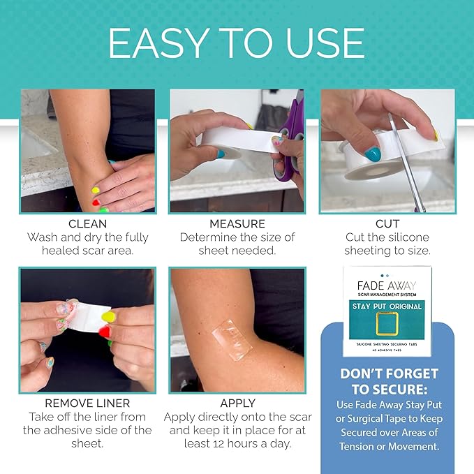 Clinically Proven Silicone Scar Sheets – Medical Grade Tape for Surgery, C-Section, Keloids & Tummy Tuck Scars