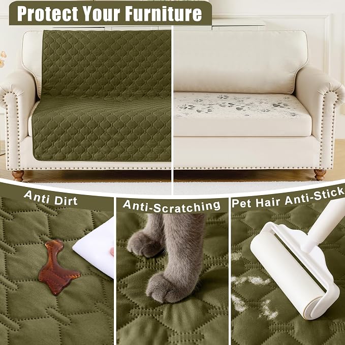 Smiry Waterproof Dog Bed Cover Blanket, Reversible Pet Blanket | Soft Reversible, Washable Leakproof Cats Dogs Couch Cover for Sofa, Couch, Furniture (30x53 Inch)